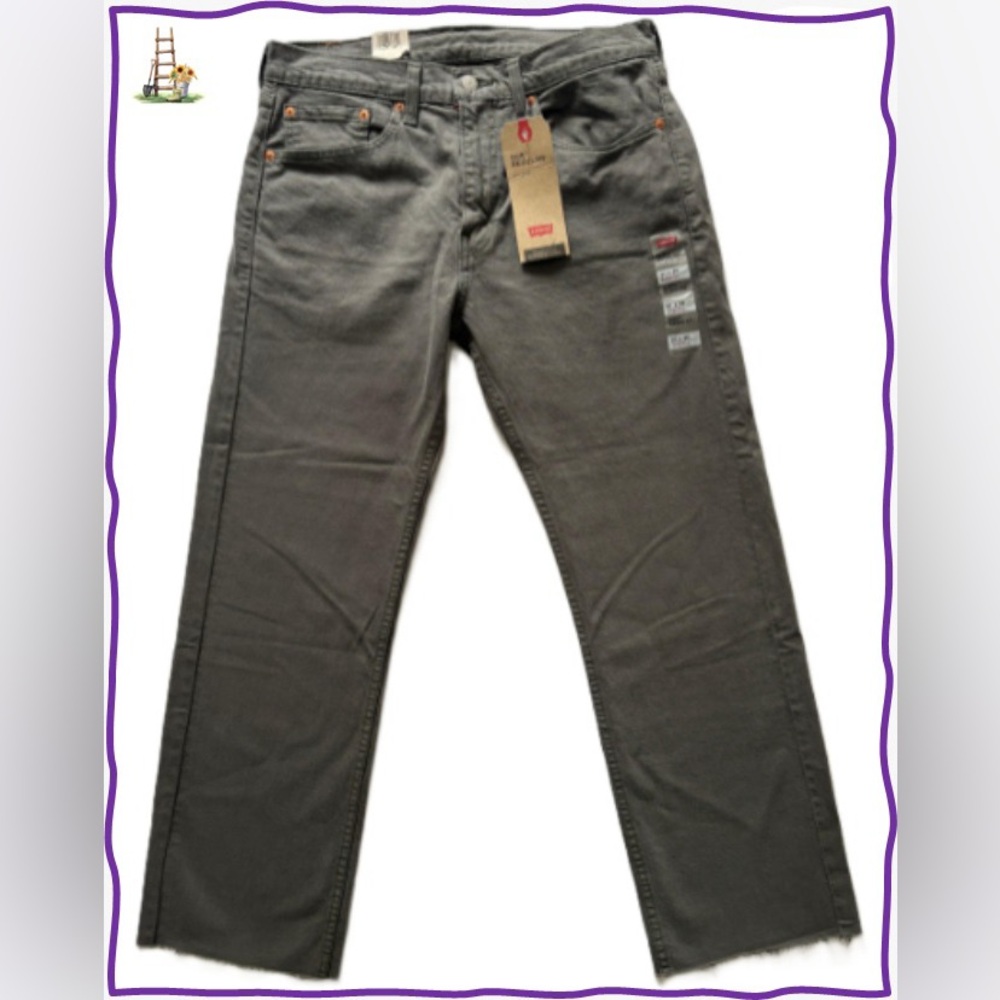 NWT-Levi's Men's 505 Regular Stretch Jeans - Charcoal Gray